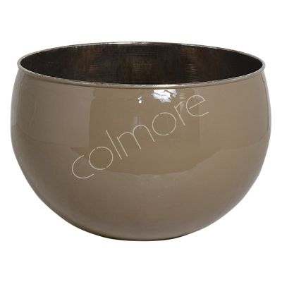 Vase khaki Emaille mit Antiksilber IR 49x49x33