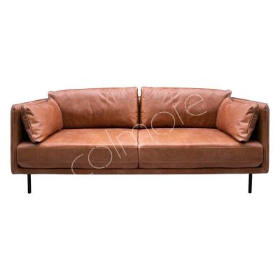 Sofa Kaya 2-Sitzer braunes Leder 213x90x72