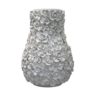 Vase Blumen natur/weiß Keramik 29x29x42