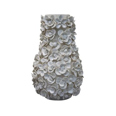 Vase Blumen natur/weiß Keramik 18x18x30