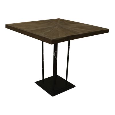 Bistrotisch Corfu Teakholz natur IR/SCHWARZ 80x80x76