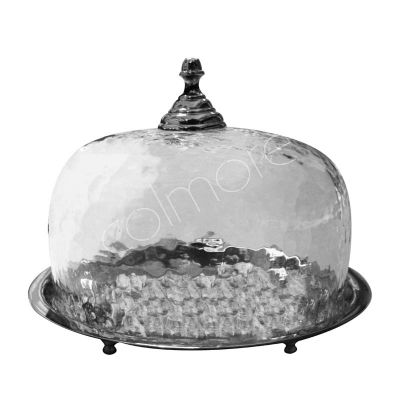 Kuppel mit ovalem gehämmertem Glas BR/NI 25x21x17