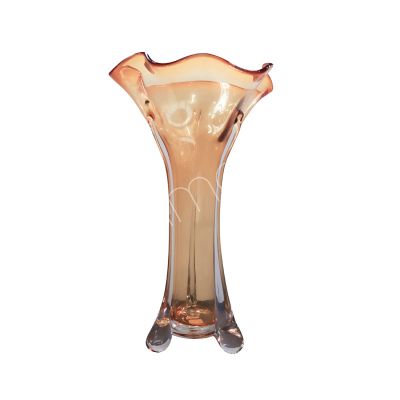 Vase mundgeblasenes gelbes Glas 25x24x42