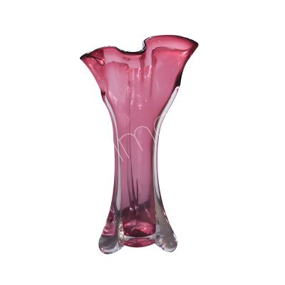 Vase mundgeblasenes rosa Glas 25x24x42