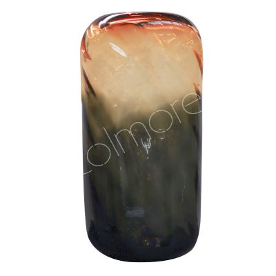 Vase mundgeblasenes schwarz/orange Glas 20x14x38