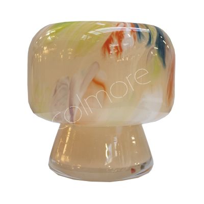 Vase mundgeblasen geflecktes Sand/Multicolor-Glas 10x10x10