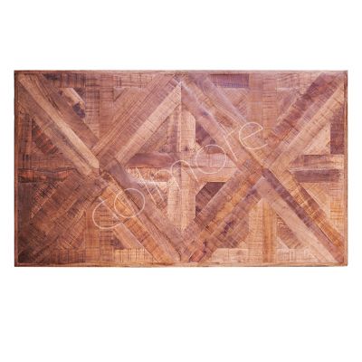 Tischplatte Lyon naturweiß Distressed Holz 140x80x4