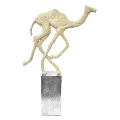 Skulptur Dromedar taupe ALU/NI Sockel 46x12x69