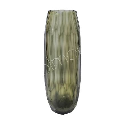 Vase facettiertes Glas grau/creme 16x16x45