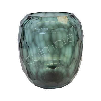 Vase mit geschliffenem Glasfirozi 20x20x23