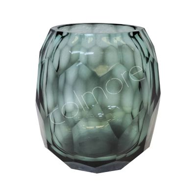 Vase mit geschliffenem Glasfirozi 12x12x14