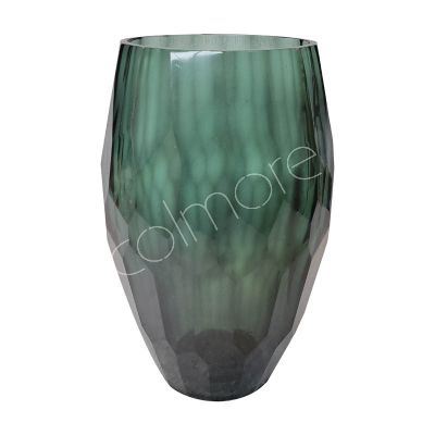 Vase facettiertes Glas grün 18x18x29