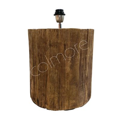 Tischlampe recyceltes Holz natur 31x31x41