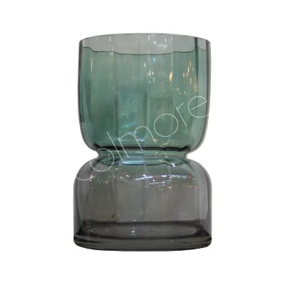 Vase blaues Ombre-Glas 14,5x14,5x23