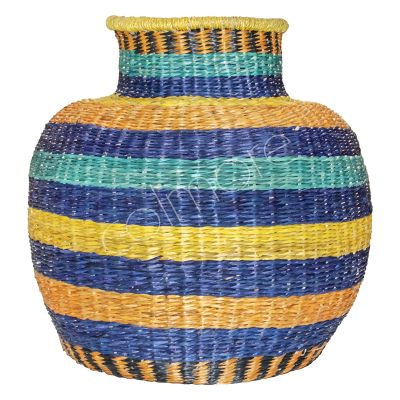 Dekorative Vase, mehrfarbig, Seegras, 45 x 45 x 44 cm