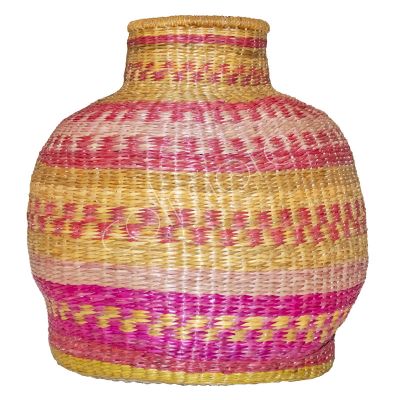 Dekorative Vase, mehrfarbig, Seegras, 52 x 52 x 48 cm