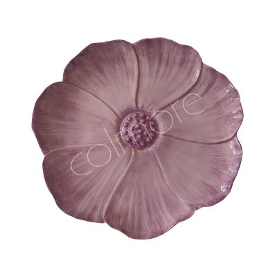 Teller Blume zartlila Dolomit Porzellan 25x25x3