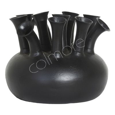 Vase 12/Mündung ALU RAW/MATTBLACK 49x49x43