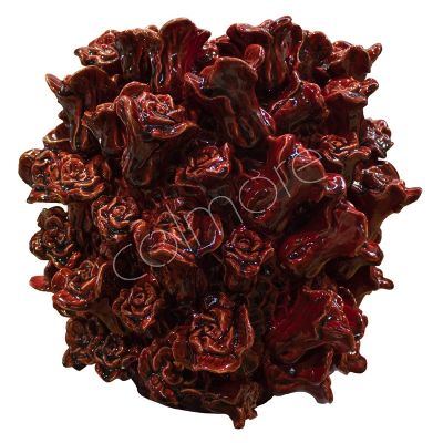 Vase Blumen rot 34x34x34