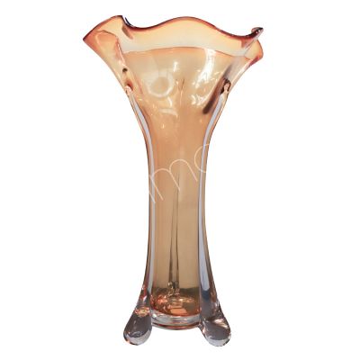 Vase mundgeblasenes gelbes Glas 29x25x50