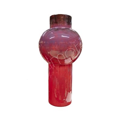 Vase Sonnenuntergang lila Emailleglas 25x25x47