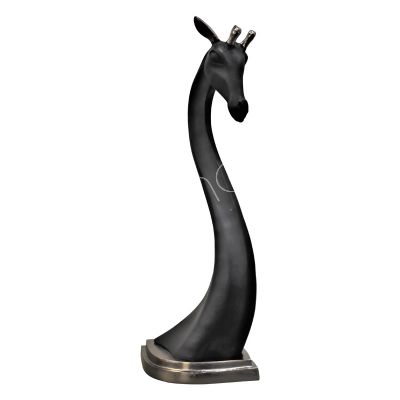 Skulptur Giraffen ALU/SCHWARZ Ant.Nickelsockel 43x28x98