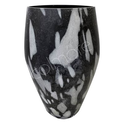 Vase Glas matt schwarz mehrfarbig 27x27x46