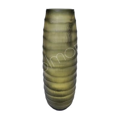 Vase mit Schneidglas grau/creme 16x16x46