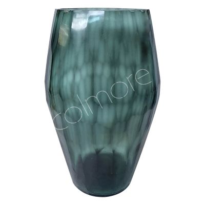 Vase facettiertes Glas grün 27x27x45,5