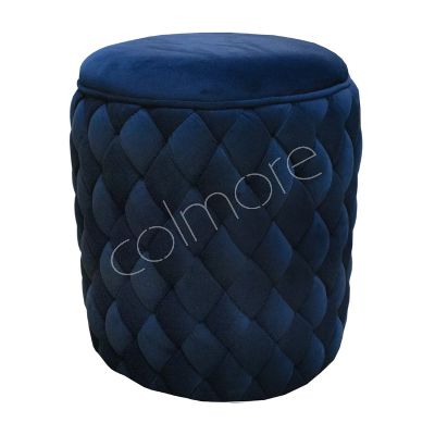 Hocker gewebt dunkelblauer Samt 40x40x48