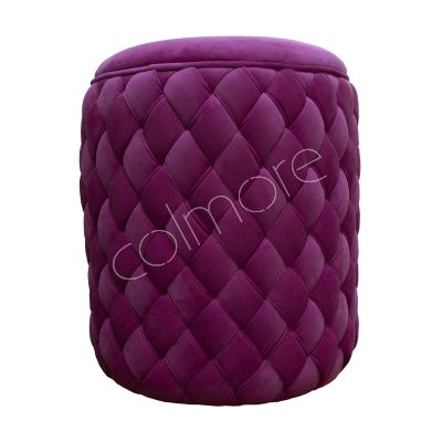 Hocker gewebter magentafarbener Samt 40x40x48