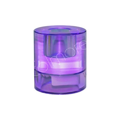 Votivkerze aus violettem Kristallglas 6x6x6