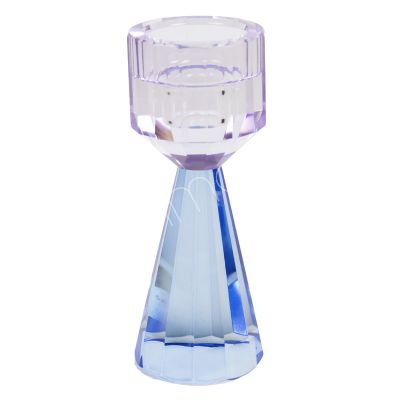 Kerzenhalter aus pastellfarbenem mehrfarbigem Kristallglas 6x6x15,5