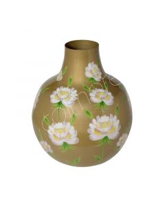 Vase handbemalt mit Blumen Goldemail IR 35x35x43