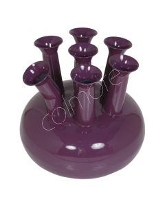 Vase 7 Mündungen dunkelviolett Emaille IR 39x39x38