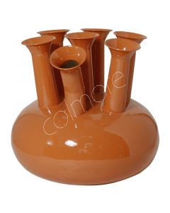 Vase 7 Mündungen Papaya Emaille IR 39x39x38