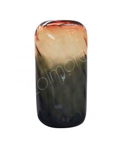 Vase mundgeblasenes schwarz/orange Glas 20x14x38