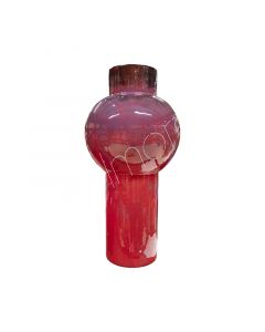 Vase Sonnenuntergang lila Emailleglas 25x25x47