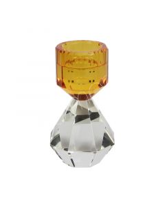 Kerzenhalter aus neutralem, mehrfarbigem Kristallglas, 8 x 8 x 14 cm