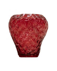 Vase Erdbeere klares rotes Glas 19,5x19,5x20