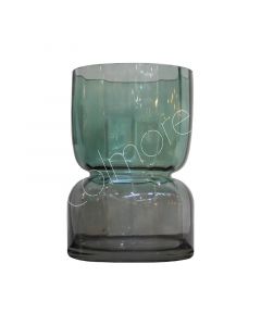 Vase blaues Ombre-Glas 14,5x14,5x23