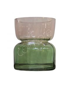 Vase grünes Ombre-Glas 15x15x18