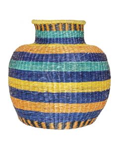 Dekorative Vase, mehrfarbig, Seegras, 45 x 45 x 44 cm