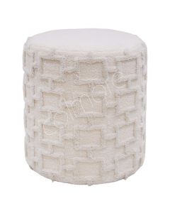 Hocker Quadrate Elfenbein Boucle WO 41x41x46